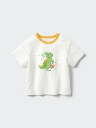 Baby Baby AIRism Pamuklu Tişört | Dinozor