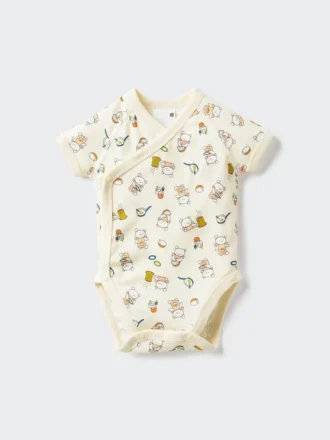 Baby Baby Resimli Kitap Koleksiyonu Kısa Kolları Olan Tulum | Önden Açık | Koguma-Chan