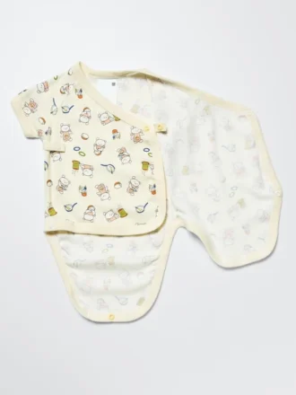 Baby Baby Resimli Kitap Koleksiyonu Kısa Kolları Olan Tulum | Önden Açık | Koguma-Chan