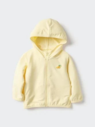 Bebek UV Korumalı File Kapüşonlu Sweatshirt