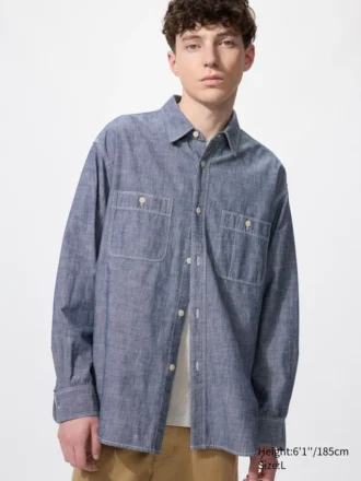 Erkek Chambray Ceket Gömlek