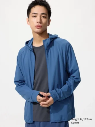 Erkek DRY-EX UV Korumalı Tam Fermuarlı Kapüşonlu Sweatshirt