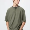 Erkek Dry Waffle Henley Tişört Erkek Dry Waffle Henley Tişört