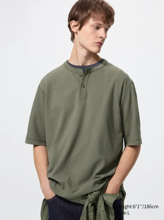 Erkek Dry Waffle Henley Tişört Erkek Dry Waffle Henley Tişört