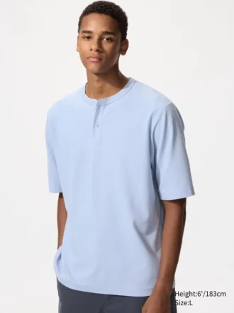 Erkek Dry Waffle Henley Tişört
