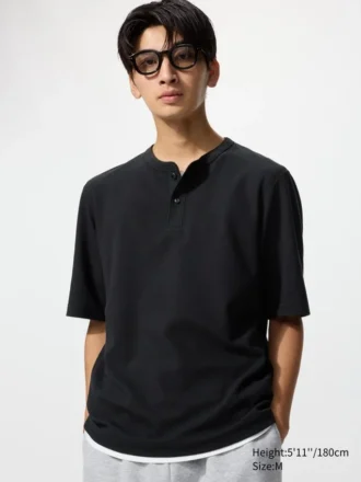 Erkek Dry Waffle Henley Tişört