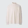 Erkek Fırçalanmış Jersey Mock Neck Uzun Kollu Tişört