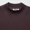 Erkek Fırçalanmış Jersey Mock Neck Uzun Kollu Tişört