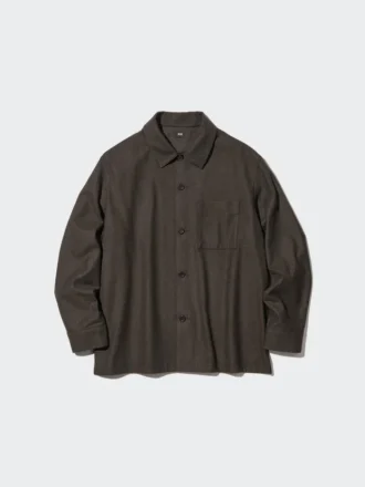 Erkek Fırçalanmış Twill Ceket Gömlek