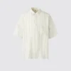 Erkek Premium Linen Oversized Gömlek | Kısa Kollu | Çizgili
