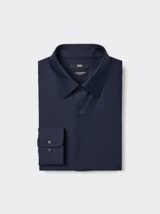 Erkek Süper Ütü Gerektirmeyen Jersey Slim Gömlek | Normal Yaka