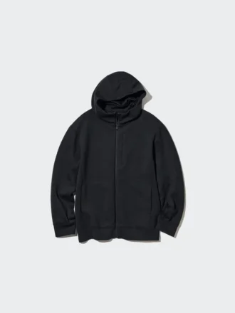 Erkek Streç Kuru Ter Uzun Kollu Tam Fermuarlı Kapüşonlu Sweatshirt