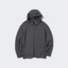 Erkek Streç Kuru Ter Uzun Kollu Tam Fermuarlı Kapüşonlu Sweatshirt