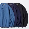 Erkek Yıkanabilir 3D Knit Polo | Uzun Kollular