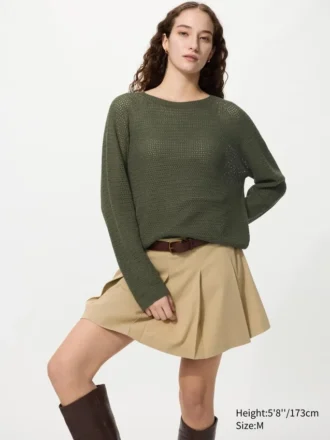 Kadın 3D Knit File Kazak