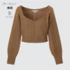 Kadın 3D Knit Hacimli Uzun Kollu Kazak