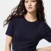 Kadın 3D Knit Merinos Kazak | Yarım Kol