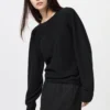 Kadın 3D Knit Pamuklu Bol Kolları Olan Kazak
