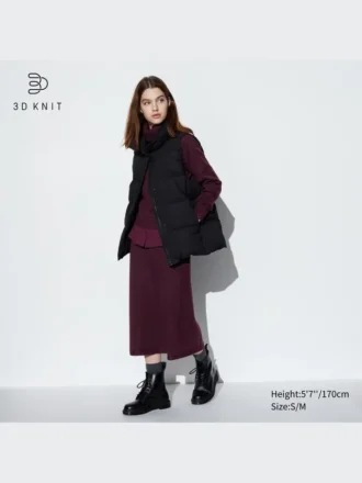 Kadın 3D Knit Souffle Yarn Etek