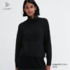 Kadın 3D Knit Souffle Yarn Uzun Kollu Kazak