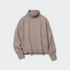 Kadın 3D Knit Souffle Yarn Uzun Kollu Kazak