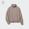 Kadın 3D Knit Souffle Yarn Uzun Kollu Kazak