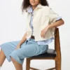 Kadın Denim Boxy Gömlek | Yarım Kol Kadın Denim Boxy Gömlek | Yarım Kol