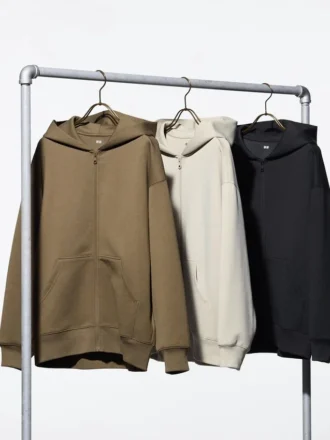Kadın Dry Sweat Rahat Tam Fermuarlı Kapüşonlu Sweatshirt