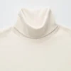 Kadın Fırçalanmış Jersey Balıkçı Yaka Uzun Kollu Tişört