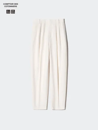 Kadın Keten Karışımlı Geniş Paça Pantolon