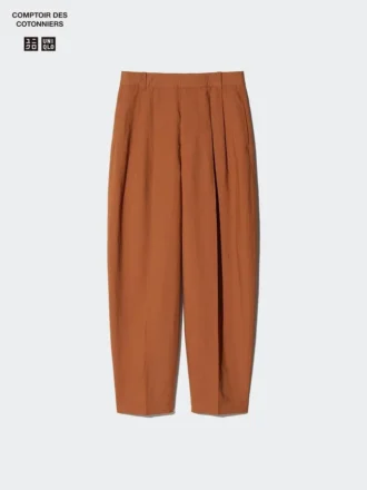 Kadın Keten Karışımlı Geniş Paça Pantolon