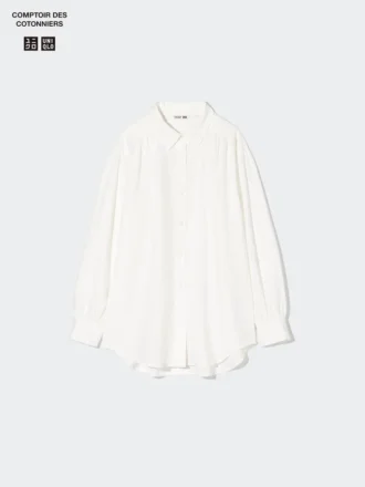 Kadın Keten Karışımlı Oversized Gömlek