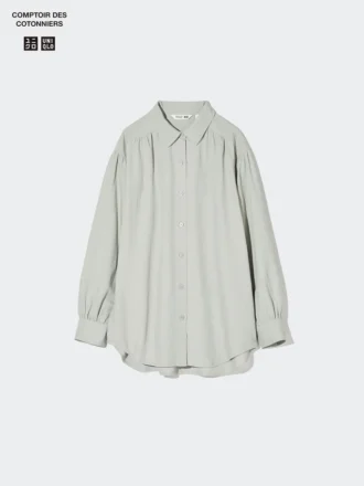 Kadın Keten Karışımlı Oversized Gömlek
