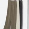 Kadın Krep Jersey Düz Pantolonlar Kadın Krep Jersey Düz Pantolonlar