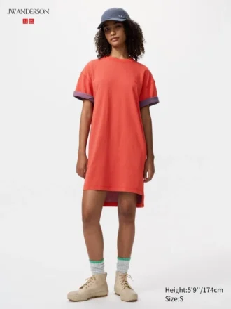 Kadın Oversized İki Renkli Tişört Elbise