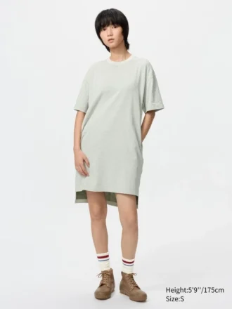 Kadın Oversized İki Renkli Tişört Elbise