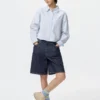 Kadın Oxford Boxy Cropped Gömlek | Kareli