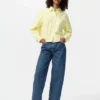 Kadın Oxford Boxy Cropped Gömlek | Kareli