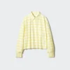Kadın Oxford Boxy Cropped Gömlek | Kareli