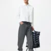 Kadın Oxford Boxy Cropped Gömlek