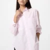 Kadın Pamuklu Oversize Gömlek | Çizgili