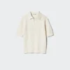 Kadın Pamuklu Pointelle Skipper Polo Kazak Kadın Pamuklu Pointelle Skipper Polo Kazak