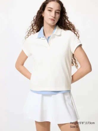 Kadın Pique Mini Polo Yaka Tişört