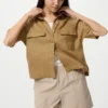 Kadın Premium Linen Skipper Boxy Gömlek | Kısa Kollu Kadın Premium Linen Skipper Boxy Gömlek | Kısa Kollu