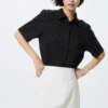 Kadın Rayon Kısa Kollu Bluz | Noktalı