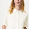 Kadın Rayon Kısa Kollu Bluz | Noktalı