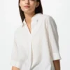 Kadın Rayon Skipper Yaka 3/4 Kollu Bluz | Çizgili