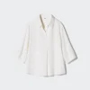 Kadın Rayon Skipper Yaka 3/4 Kollu Bluz | Çizgili