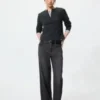 Kadın Ribana Henley Yaka Tişört Kadın Ribana Henley Yaka Tişört