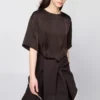 Kadın Saten Oversized Şort Bluz | Yarım Kol